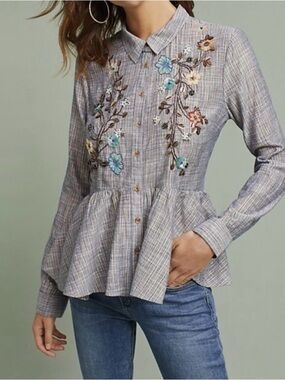 HD in Paris 97% Cotton Blue and Gold Striped Shirt